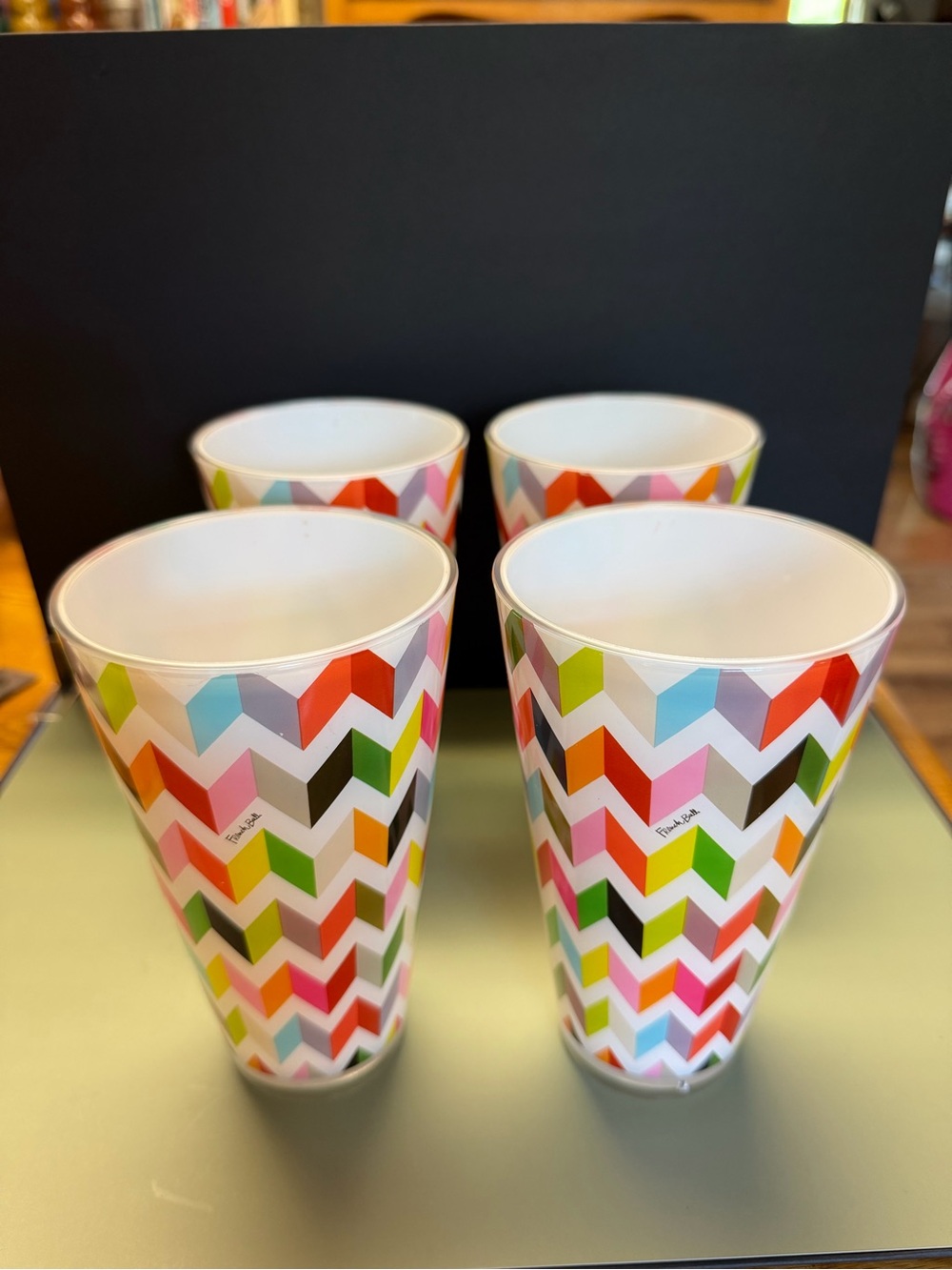 French Bull Multicolor Chevron Acrylic Tumblers - Set of 4